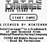 Total Carnage (USA, Europe) Title Screen
